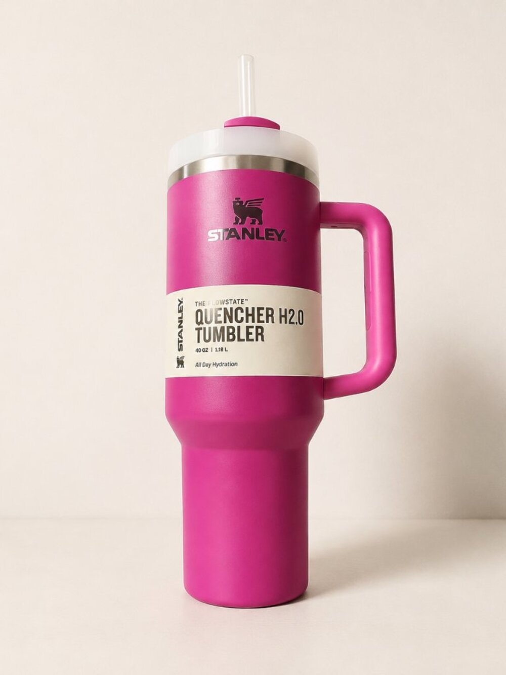 Stanley Quencher H2.0 FlowState 40oz Tumbler Fuchsia Pink NWT - Picture 1 of 7